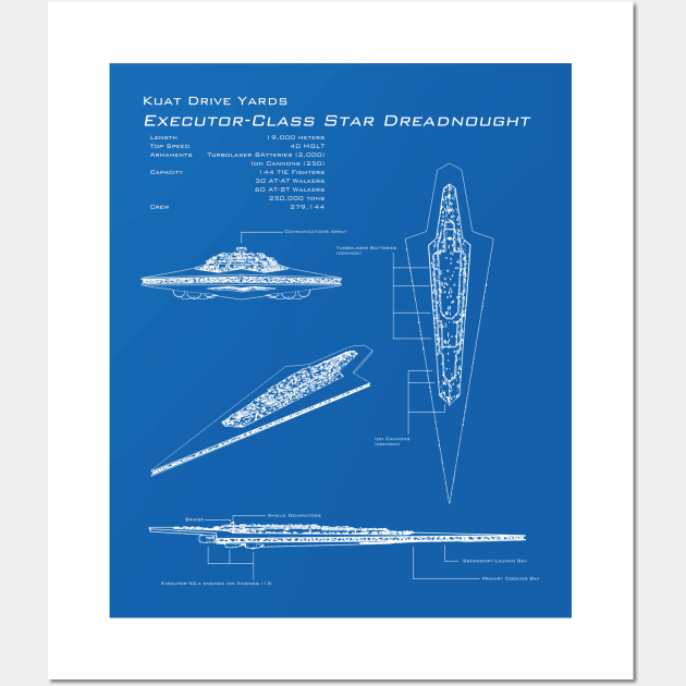 Executor Super Star Destroyer Blueprint Wall Art by patrickkingart